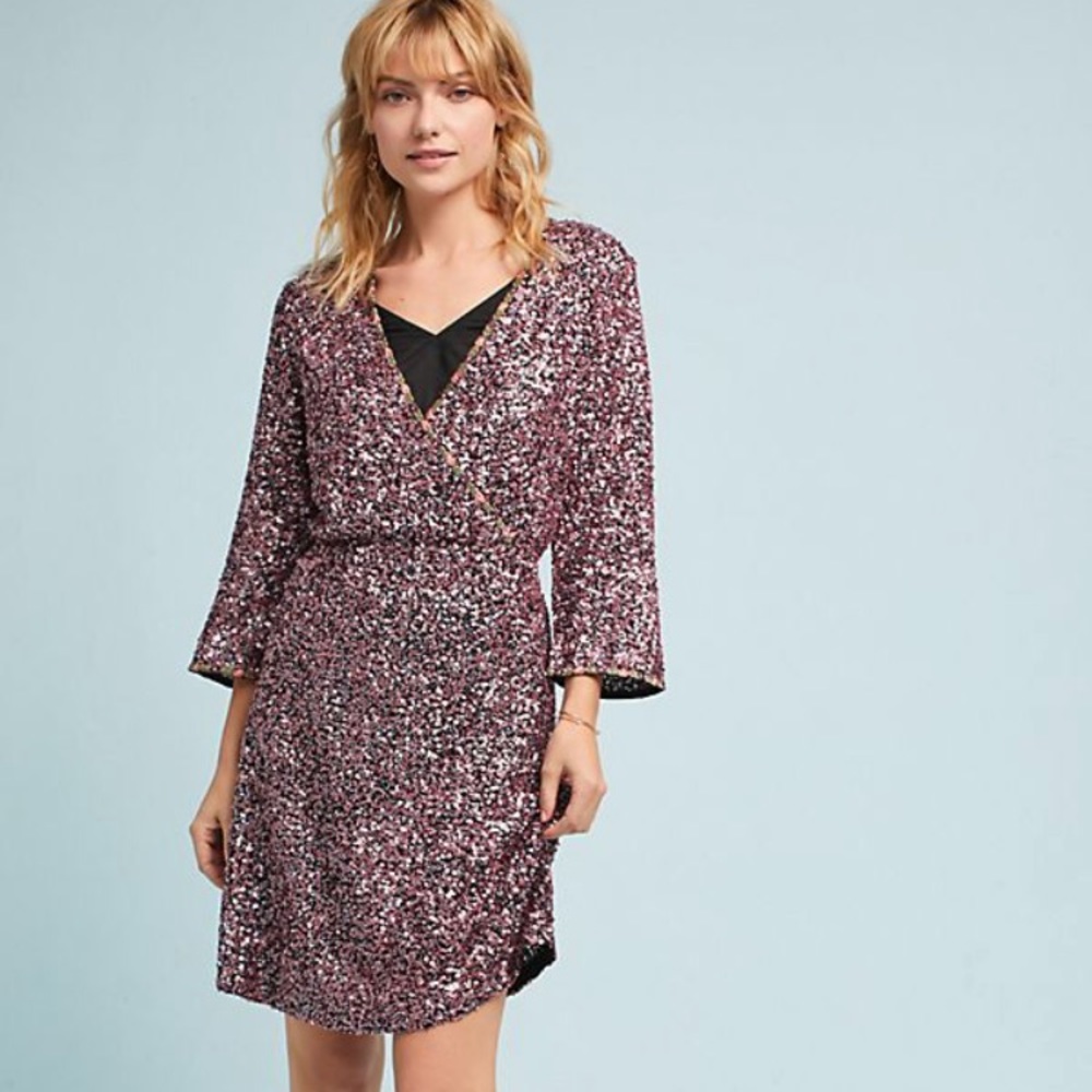 Varun Bahl / Anthropologie sequin wrap dress